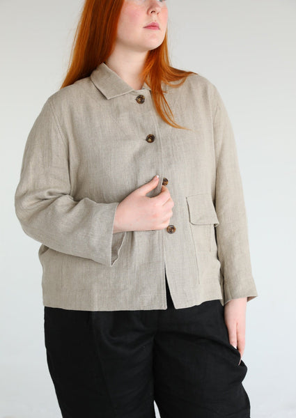 Monet Jacket | taupe linen | size L