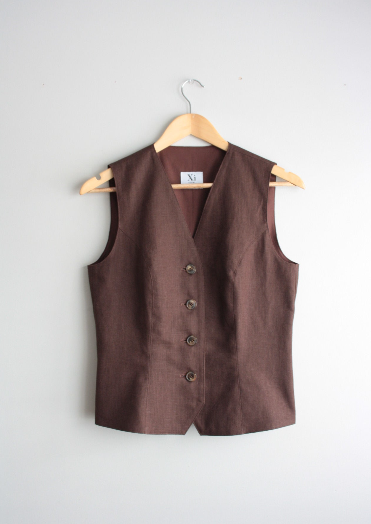 Avery Waistcoat | linen brown